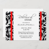 Rote Swirt-Probe-Dinner-Karte Einladung (Vorne/Hinten)