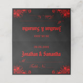 Rote Tafel Goth Hibiskus Blütengedeckter Tisch Platzkarte (Außenseite Aufgefaltet)