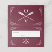 Rote Tafel und Empfang der Pfeile Platzkarte (Außenseite Aufgefaltet)