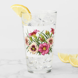 Rote Taglilien-Blumen Glas