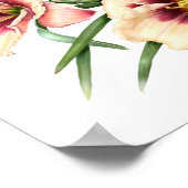 Rote Taglilien Botanische Kunstdrucke Poster (Ecke)