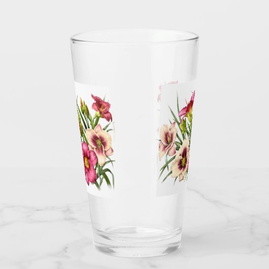 Rote Taglilien Glas (Links)