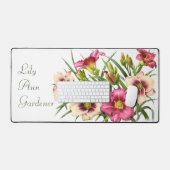 Rote Taglilien Moderne botanische Kunst Personalis Schreibtischunterlage (Tastatur & Maus)