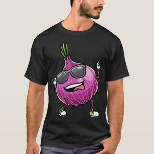 Rote tanzende Zwiebel Gemüse T-Shirt