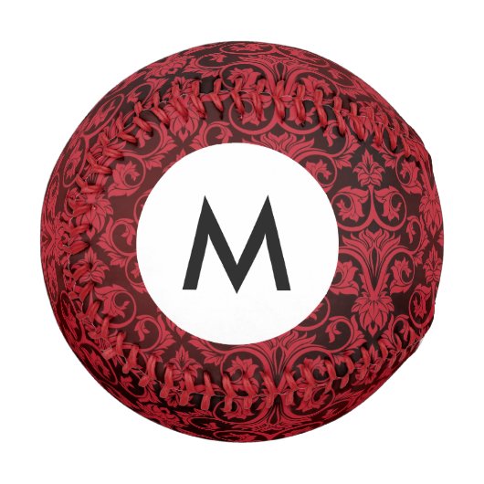 Rote Tapete, Monogramm, 2 Baseball (Vorderseite Links)