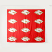 Rote Tapisserie für weiße und goldene Ornamente Wandteppich (Vorderseite (Horizontal))