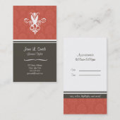 Rote Tapisserie-Scheren Terminkarte (Vorne/Hinten)