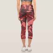 Rote Tarnmuster Capri-Leggings Capri Leggings (Rückseite)
