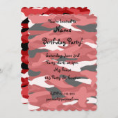 Rote Tarnung Einladung (Vorne/Hinten)