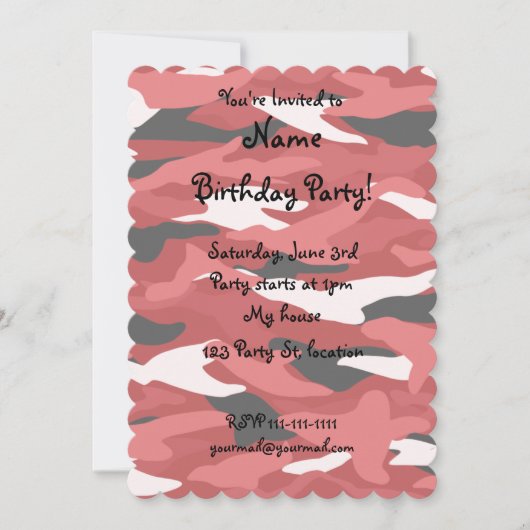 Rote Tarnung Einladung (Vorderseite)