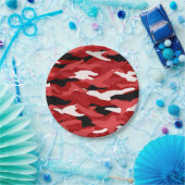 Rote Tarnung Pappteller (Party)