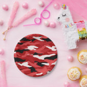 Rote Tarnung Pappteller (Party)