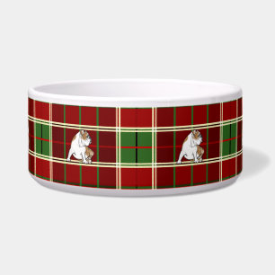 Rote Tartan-Bulldogge Napf