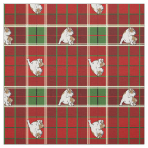 Rote Tartan-Bulldogge Stoff