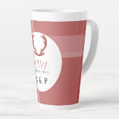 Rote Tartan-Hirschgeweih-Monogramm Milchtasse (Rechte Ecke)