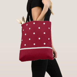 Rote Tasche mit Cremedots - Ideal für Ferien