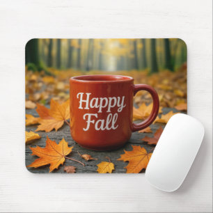 Rote Tasse für einen glücklichen Fall Mousepad