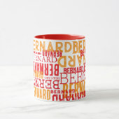 Rote Tasse mit cooler Typografie von Namen  (Zentrum)