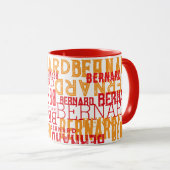 Rote Tasse mit cooler Typografie von Namen  (VorderseiteRechts)