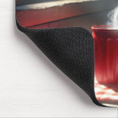 Rote Tasse mit Steamherz-Verbindung Mousepad (Ecke)