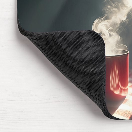Rote Tasse mit warmgewalztem Dampfbad Mousepad (Ecke)