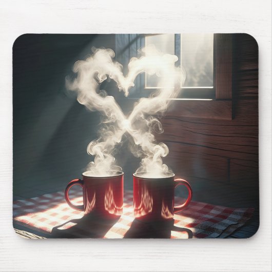 Rote Tasse mit warmgewalztem Dampfbad Mousepad (Vorne)