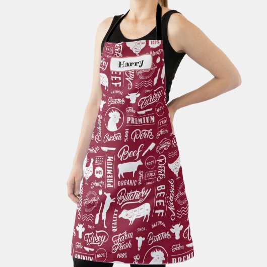 Rote Tasten reduzieren die Schürze für Großdrucke (InSitu)