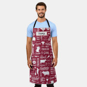 Rote Tasten reduzieren die Schürze für Großdrucke (Getragen)