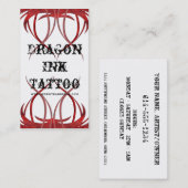 Rote Tätowierung entwarf Visitenkarten Visitenkarte (Vorne/Hinten)