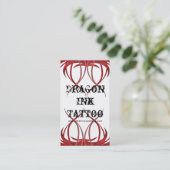 Rote Tätowierung entwarf Visitenkarten Visitenkarte (Stehend Vorderseite)