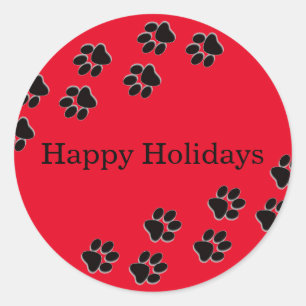 Rote Tatzen-Drucke - Kreis-Aufkleber Runder Aufkleber