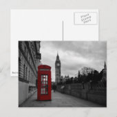 Rote Telefonbox in London Postkarte (Vorne/Hinten)