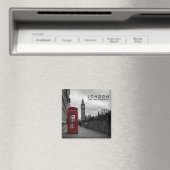 Rote Telefonbox mit Londoner Textmagnet Magnet (In Situ (Geschirrspüler))