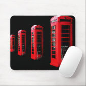 Rote Telefonbox Mousepad (Mit Mouse)