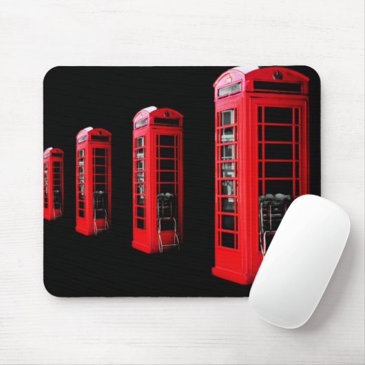 Rote Telefonbox Mousepad (Mit Mouse)
