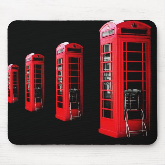 Rote Telefonbox Mousepad (Vorne)