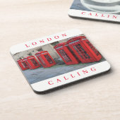 Rote Telefonboxen in London - Untersetzer (Linke Seite)