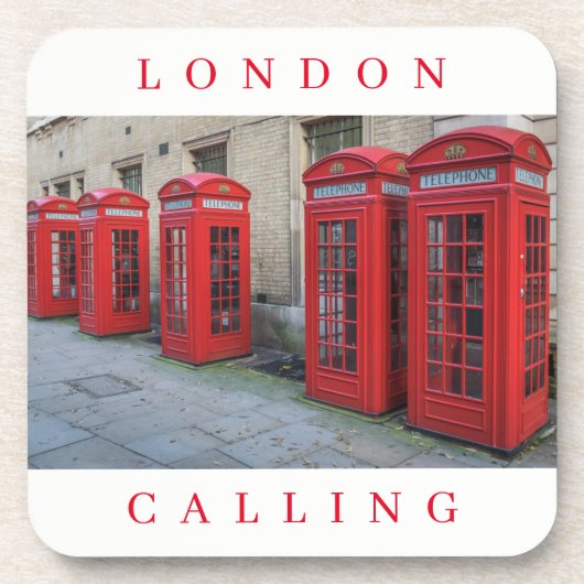 Rote Telefonboxen in London - Untersetzer (Vorderseite)