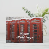 Rote Telefone bei Big Ben Feiertagskarte (Stehend Vorderseite)
