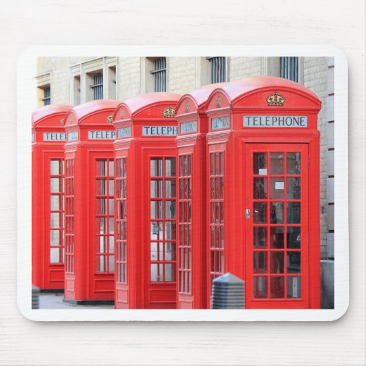Rote Telefonkabinen von London Mousepad (Vorne)