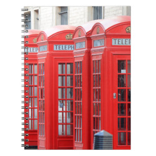 Rote Telefonkabinen von London Notizblock