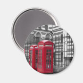 Rote Telefonkästen Magnet (Vorderseite/Rückseite)