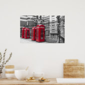 Rote Telefonkästen Poster (Küche)