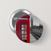 Rote Telefonzelle Big Bens Button (Vorne & Hinten)