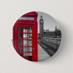 Rote Telefonzelle Big Bens Button