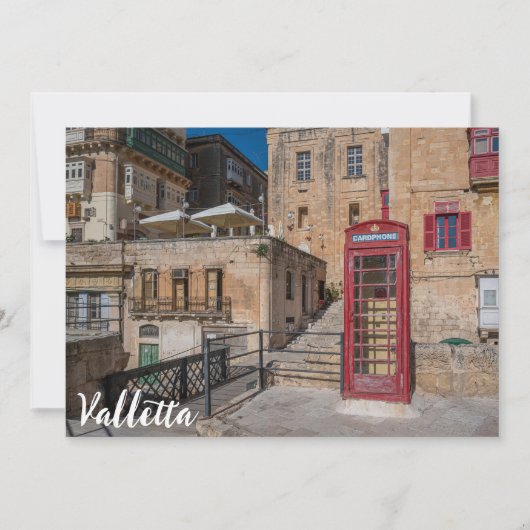 Rote Telefonzelle in Valletta Malta (Vorderseite)