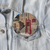 Rote Telefonzelle in Valletta Malta Button (Beispiel)