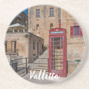 Rote Telefonzelle in Valletta Malta Getränkeuntersetzer