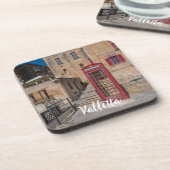 Rote Telefonzelle in Valletta Malta Getränkeuntersetzer (Linke Seite)