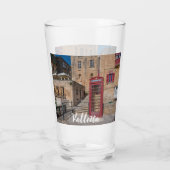 Rote Telefonzelle in Valletta Malta Glas (Rückseite)